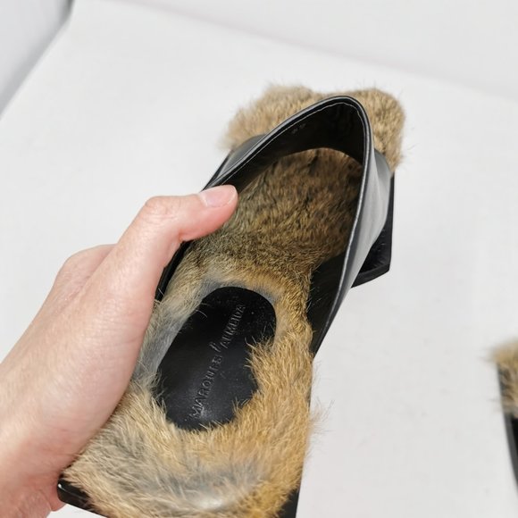 Marques Almeida Black Leather Mules Lined in Fur - Picture 13 of 16